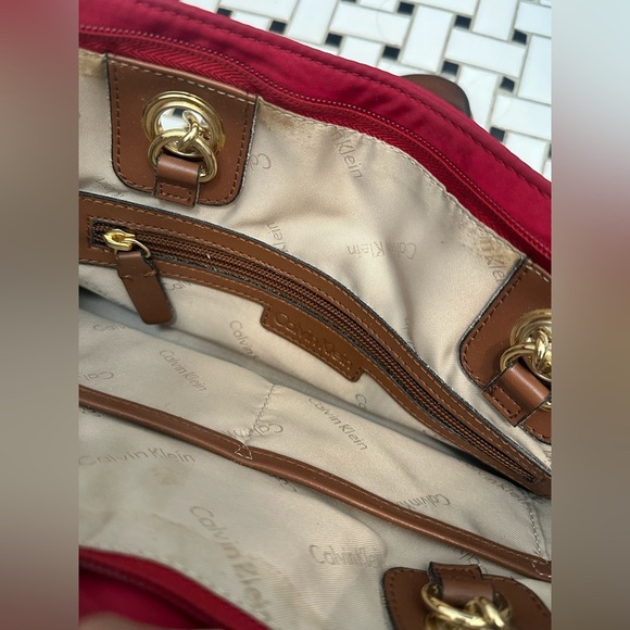 Calvin Klein Cherry Red Tote Bag - Picture 5 of 8